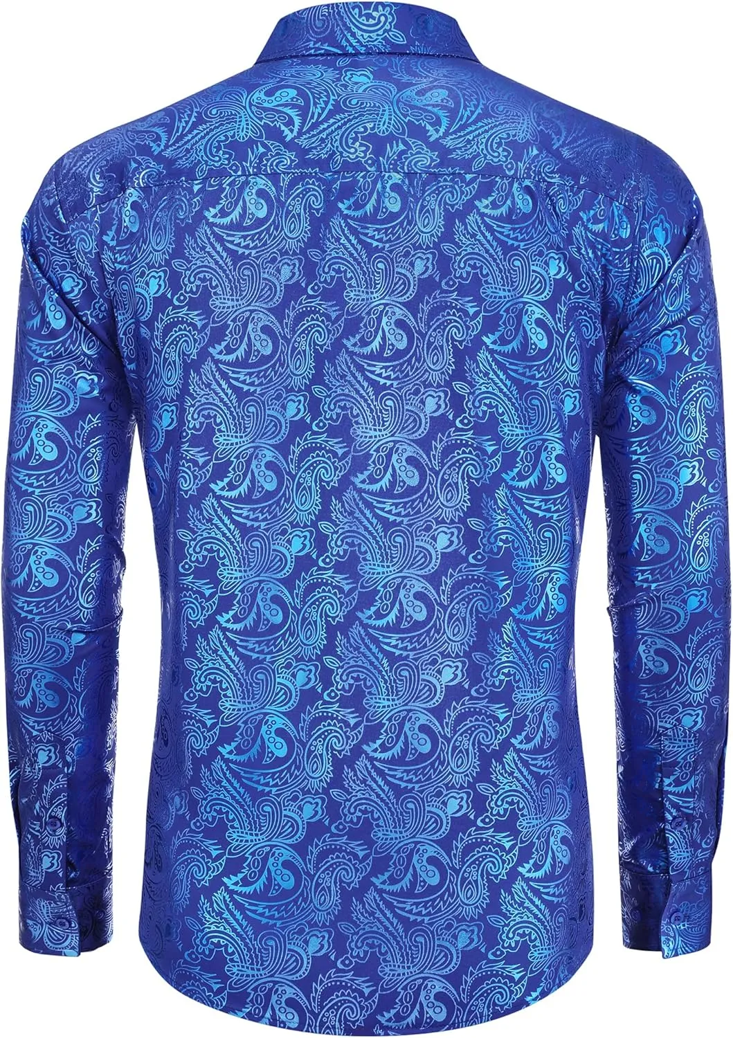 COOFANDY Men's Rose Shiny Shirt Luxury Flowered Printed Button Down Shirt