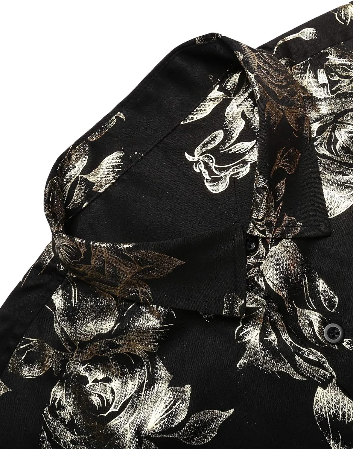 COOFANDY Men's Rose Shiny Shirt Luxury Flowered Printed Button Down Shirt