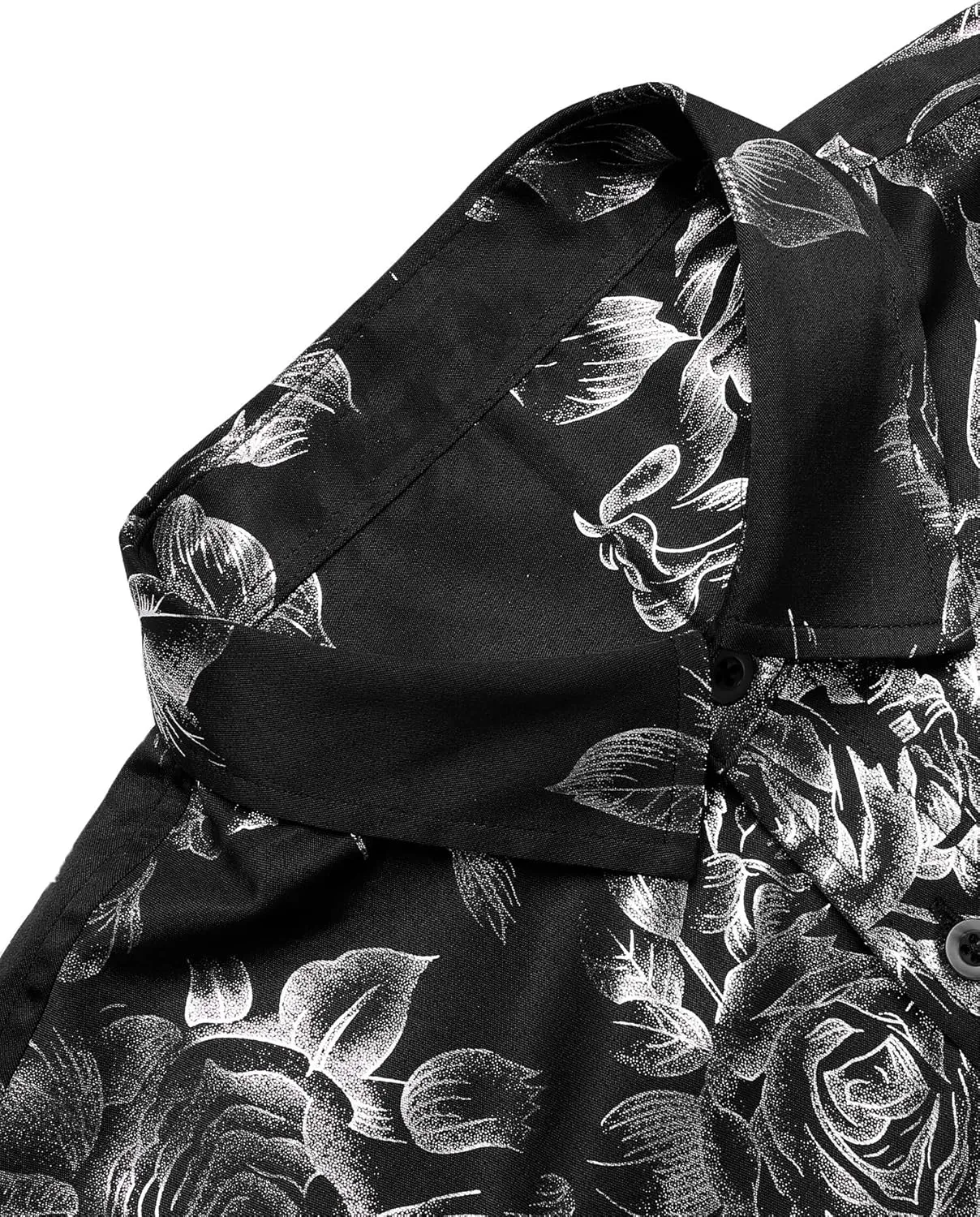COOFANDY Men's Rose Shiny Shirt Luxury Flowered Printed Button Down Shirt