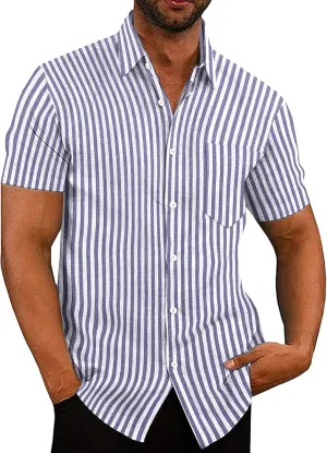 COOFANDY Men's Summer Beach Hawaiian Tropical Shirt Casual Short Sleeve Shirt