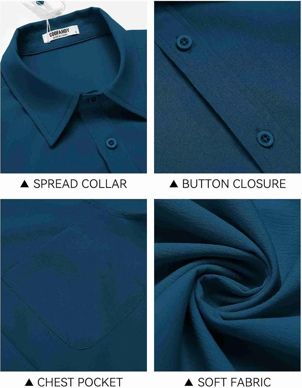 COOFANDY Shirts for Men Short Sleeve Button Down Shirt Casual Summer Beach Shirt