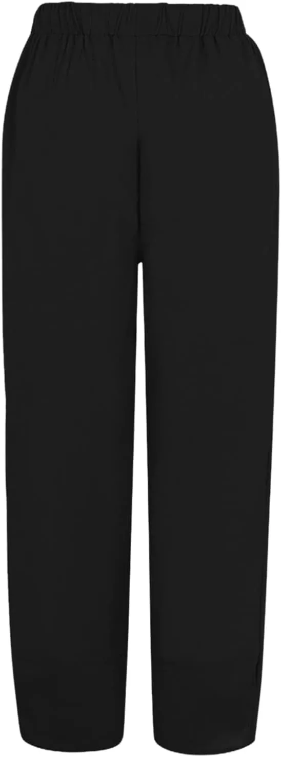 Cotton Linen Pants for Women High Waisted Wide Leg Pants Summer Loose Fit Capris Pants Lightweight Beach Trousers