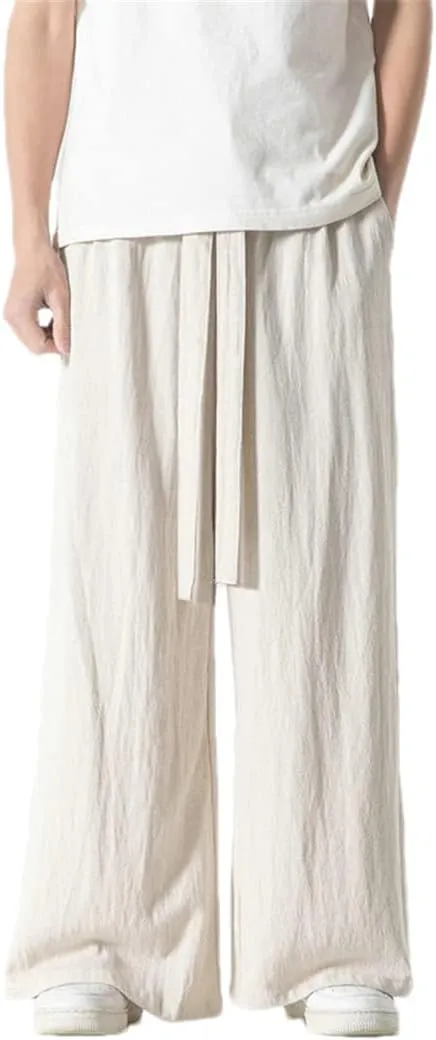 Cotton Vintage MenS Harem Pants Harajuku Casual Wide Leg Pants Loose Trousers Jogger Pants