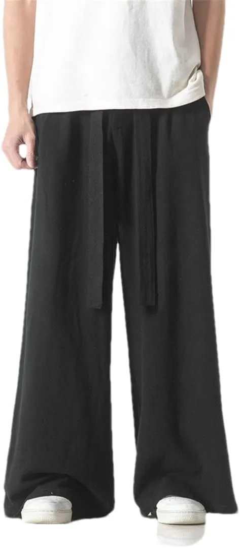 Cotton Vintage MenS Harem Pants Harajuku Casual Wide Leg Pants Loose Trousers Jogger Pants