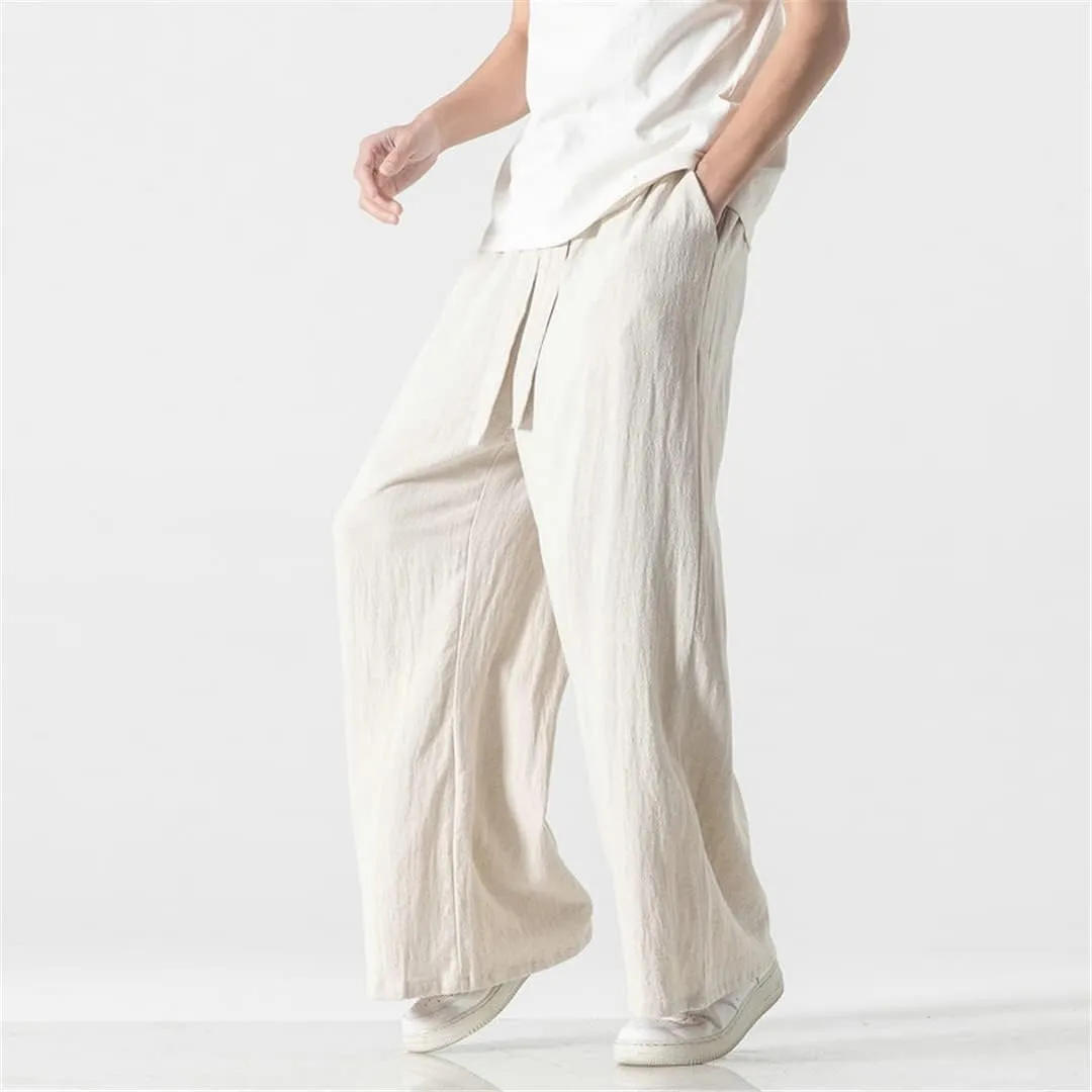 Cotton Vintage MenS Harem Pants Harajuku Casual Wide Leg Pants Loose Trousers Jogger Pants