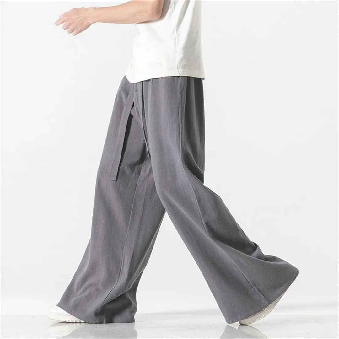 Cotton Vintage MenS Harem Pants Harajuku Casual Wide Leg Pants Loose Trousers Jogger Pants