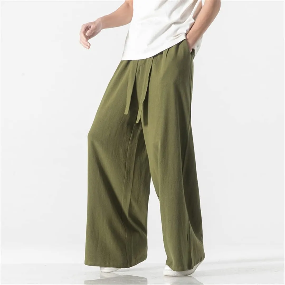 Cotton Vintage MenS Harem Pants Harajuku Casual Wide Leg Pants Loose Trousers Jogger Pants