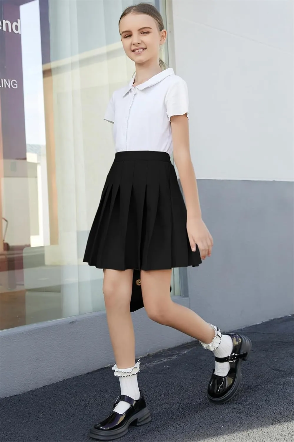 Cromoncent Girls Womens Pleated Mini Skirt Short High Waist School Uniform, 2Years - 4XL
