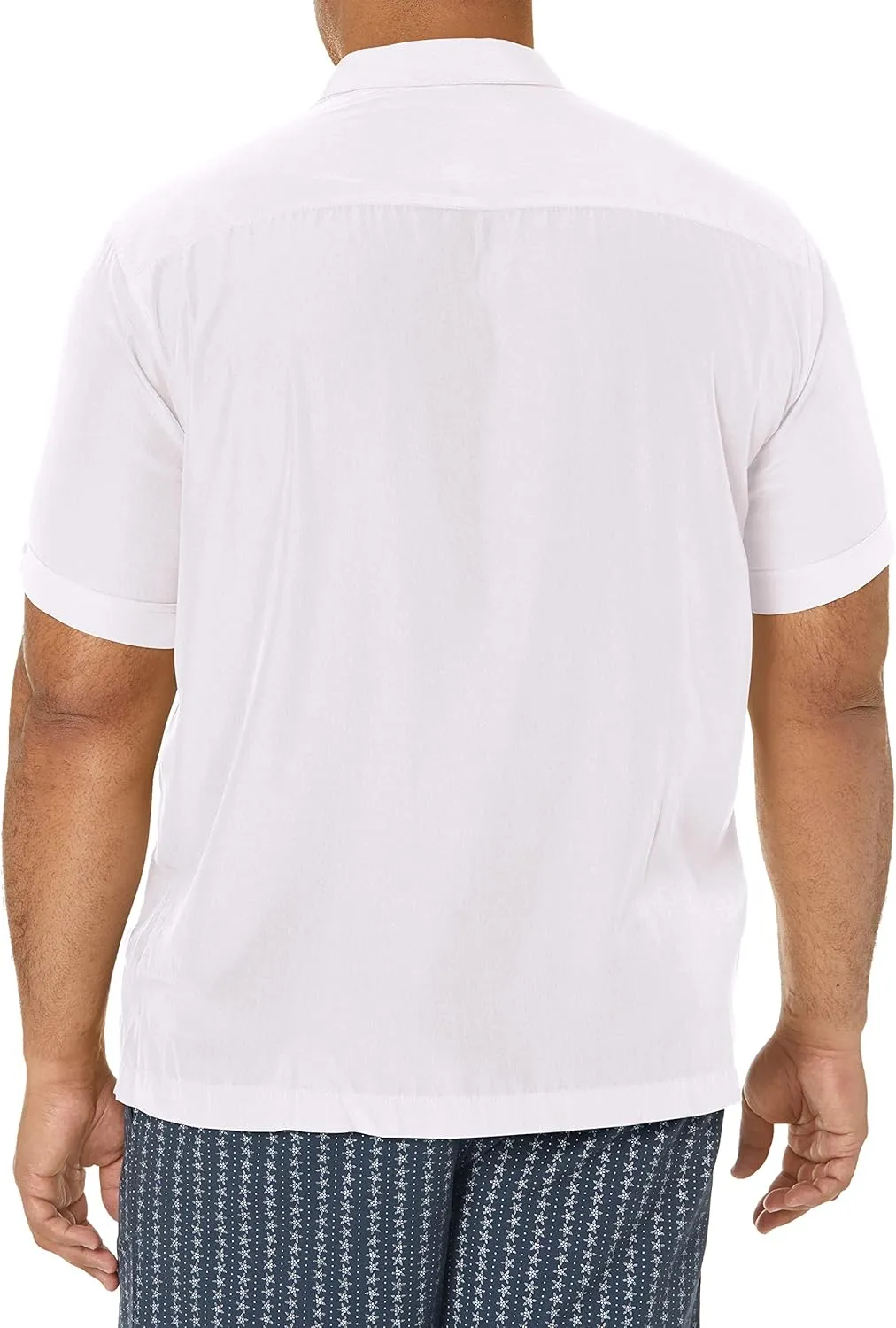Cubavera Paneled Short Sleeve Shirt for Men, Classic Fit, Wrinkle Resistant, Casual Button-Down Shirt With Spread Collar