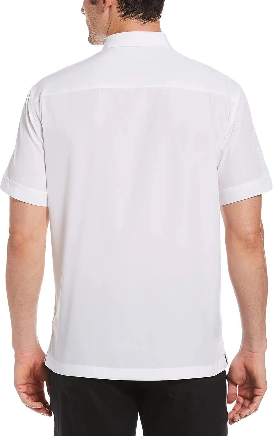 Cubavera Paneled Short Sleeve Shirt for Men, Classic Fit, Wrinkle Resistant, Casual Button-Down Shirt With Spread Collar