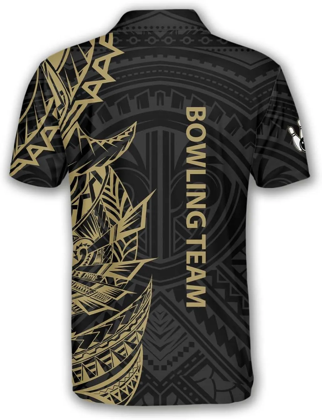 Custom Bowling Shirt, Bowling Team Polo Shirt Tribal Pattern, Sizes: S-5XL