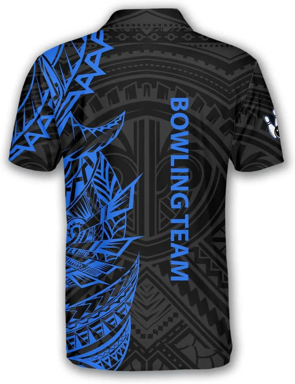 Custom Bowling Shirt, Bowling Team Polo Shirt Tribal Pattern, Sizes: S-5XL