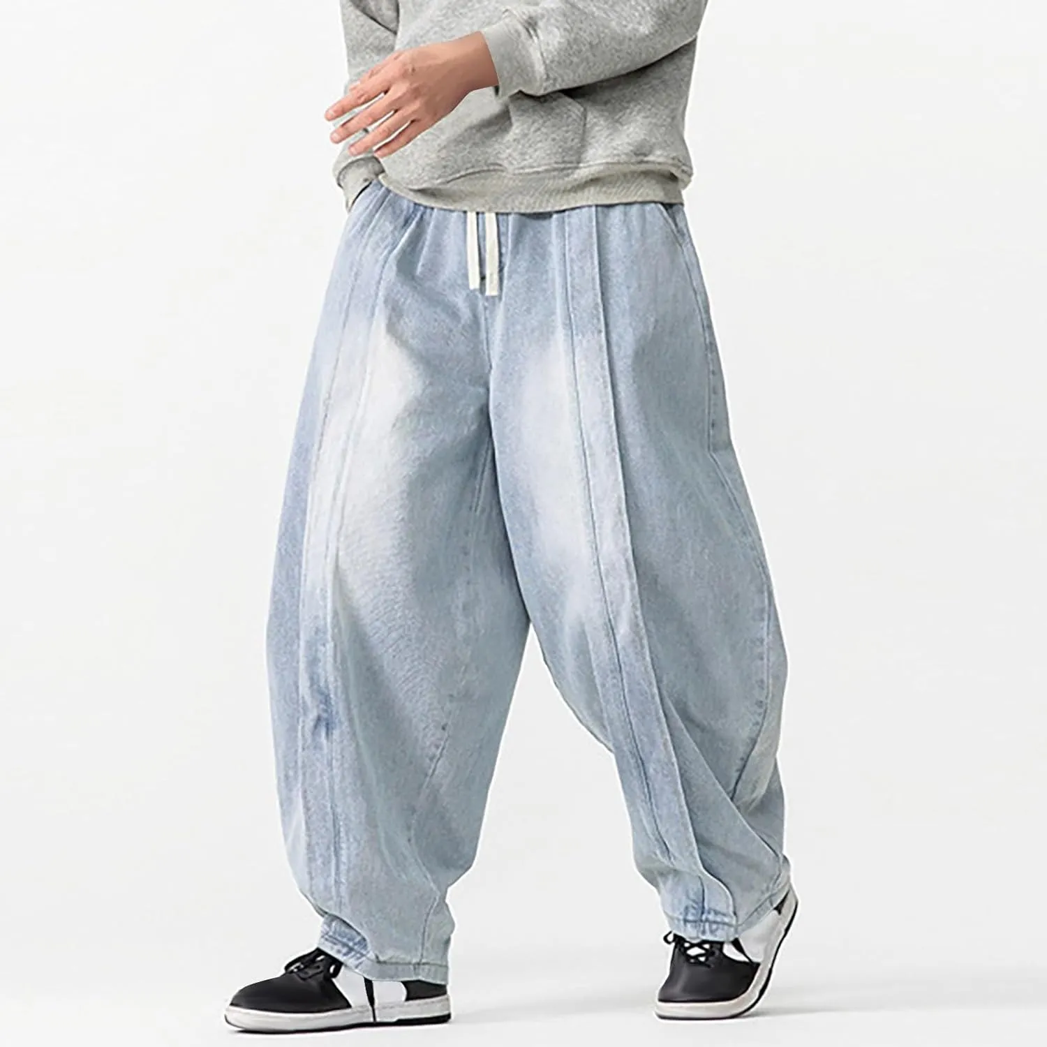 Denim Pants for Mens Fall Summer Vintage Harem Western Flare Wide Leg Pants Man 2025 Fashion