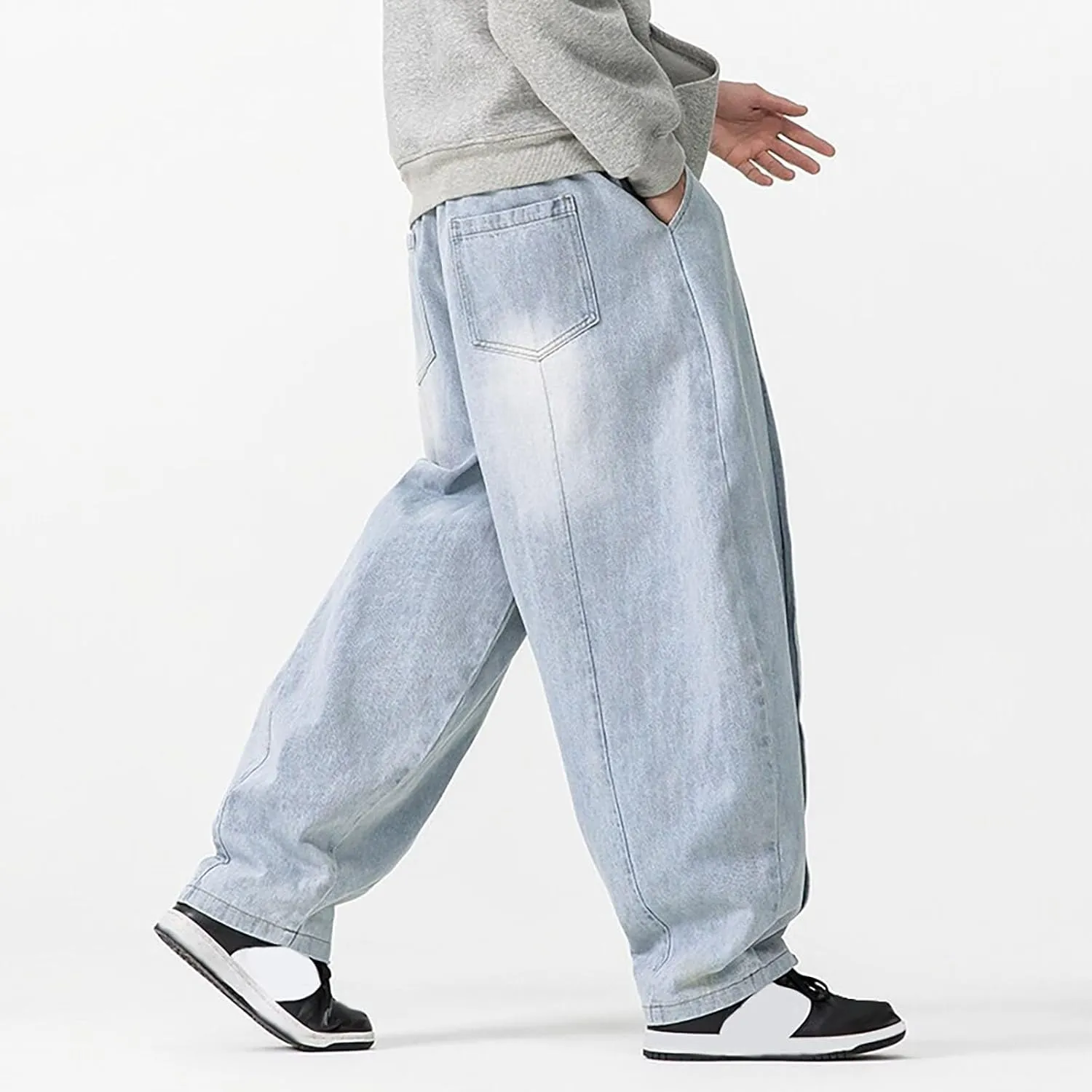 Denim Pants for Mens Fall Summer Vintage Harem Western Flare Wide Leg Pants Man 2025 Fashion