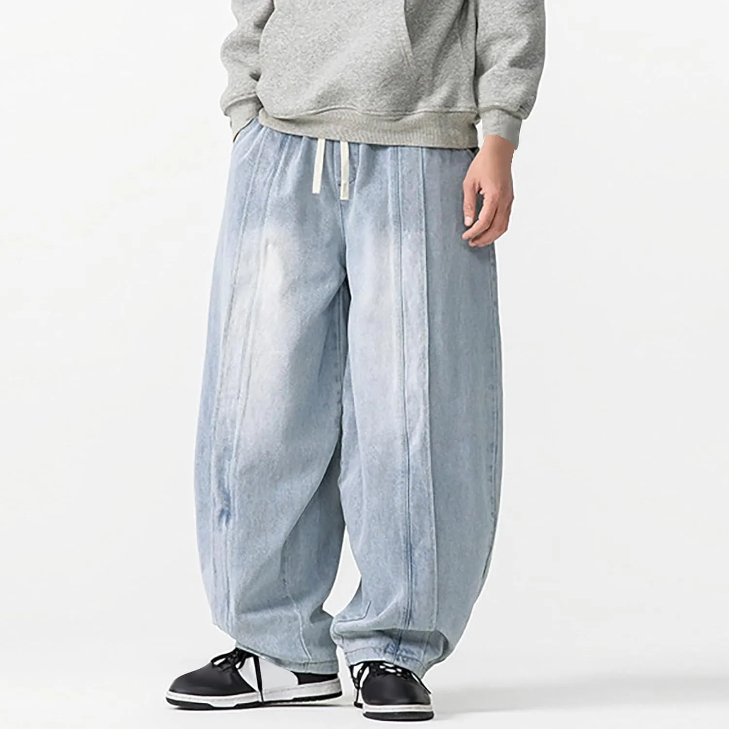 Denim Pants for Mens Fall Summer Vintage Harem Western Flare Wide Leg Pants Man 2025 Fashion