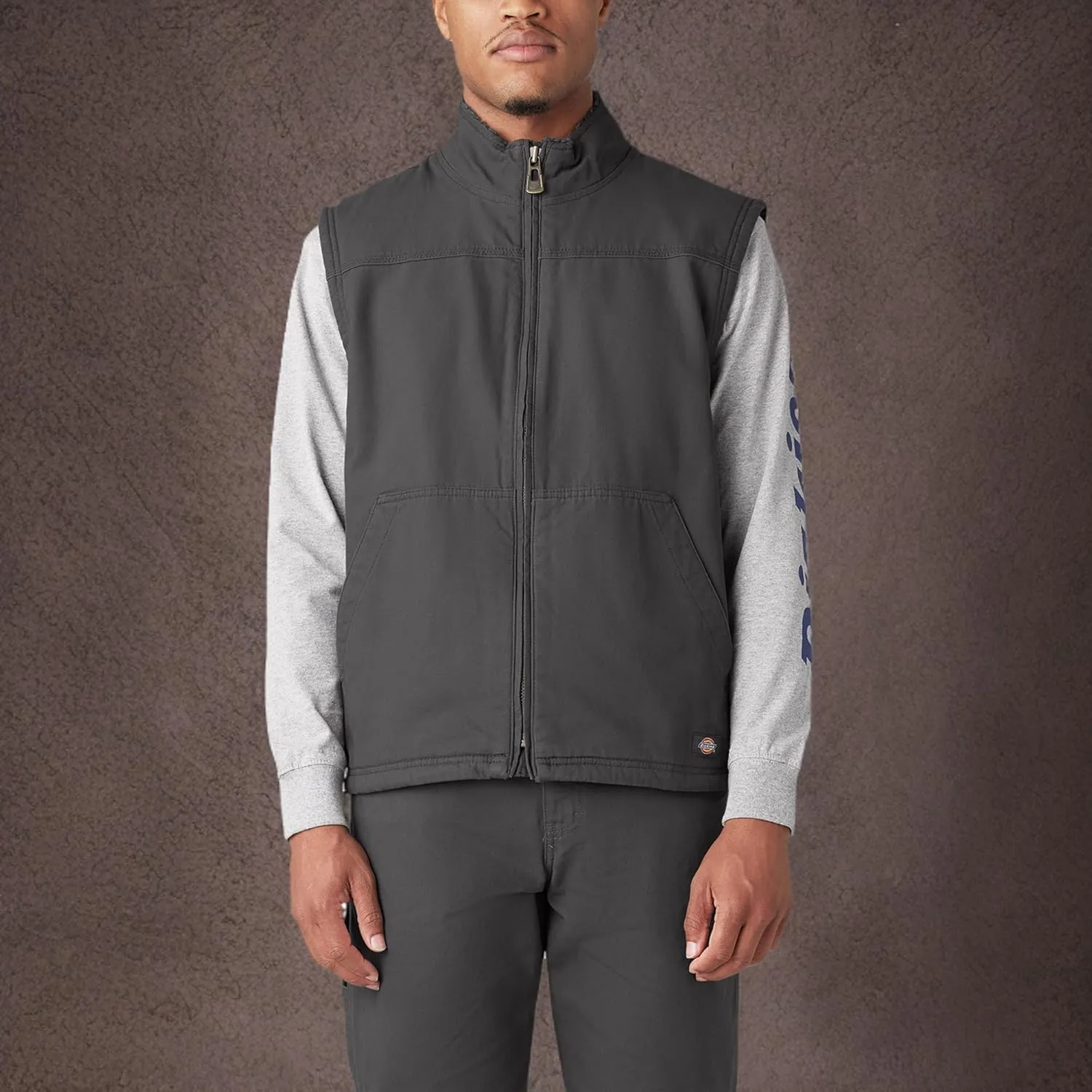 Dickies Mens Duck Canvas High Pile Fleece Lined Vest