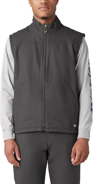 Dickies Mens Duck Canvas High Pile Fleece Lined Vest
