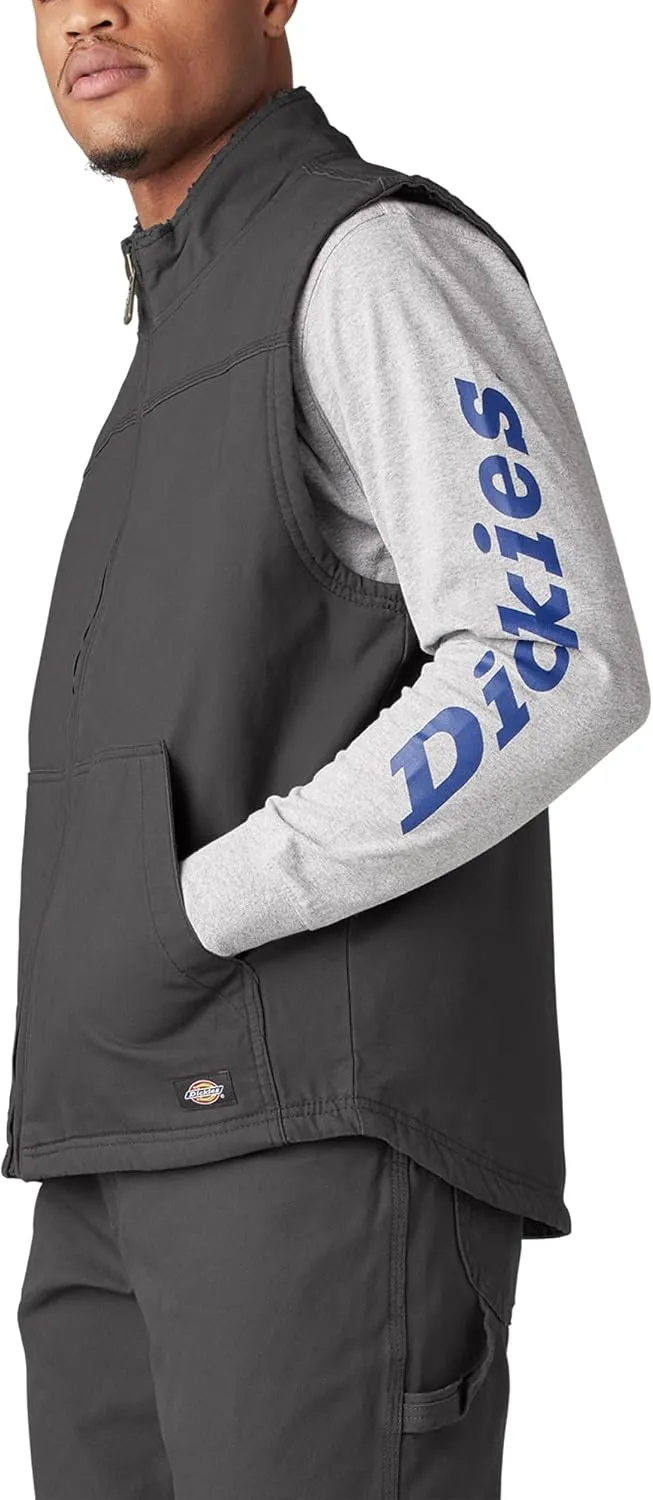 Dickies Mens Duck Canvas High Pile Fleece Lined Vest