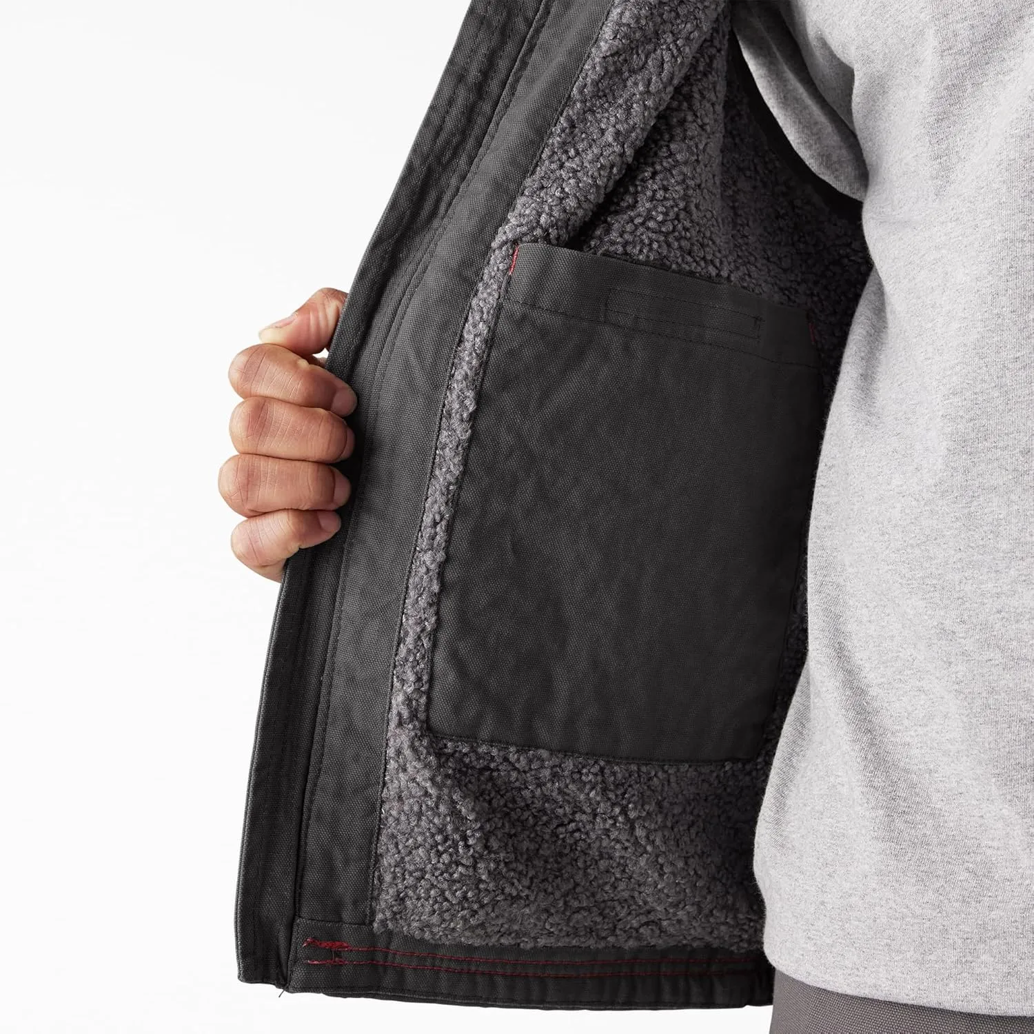 Dickies Mens Duck Canvas High Pile Fleece Lined Vest