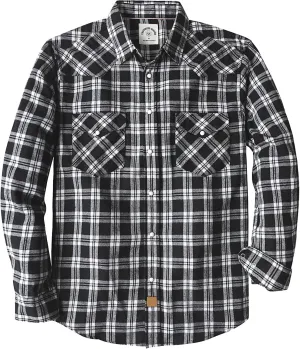 Dubinik Flannel Shirt for Men Western Cowboy Pearl Snap Shirts for Men Long Sleeve Vintage Buttons Down Plaid Shirt