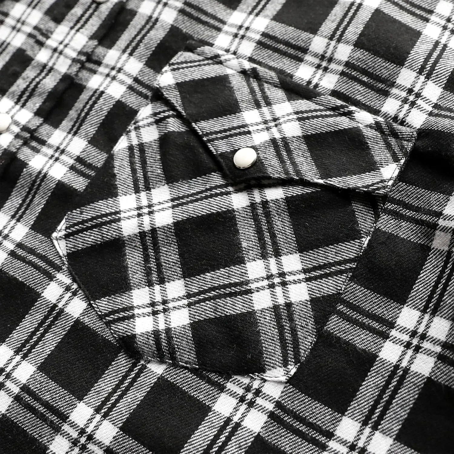 Dubinik Flannel Shirt for Men Western Cowboy Pearl Snap Shirts for Men Long Sleeve Vintage Buttons Down Plaid Shirt