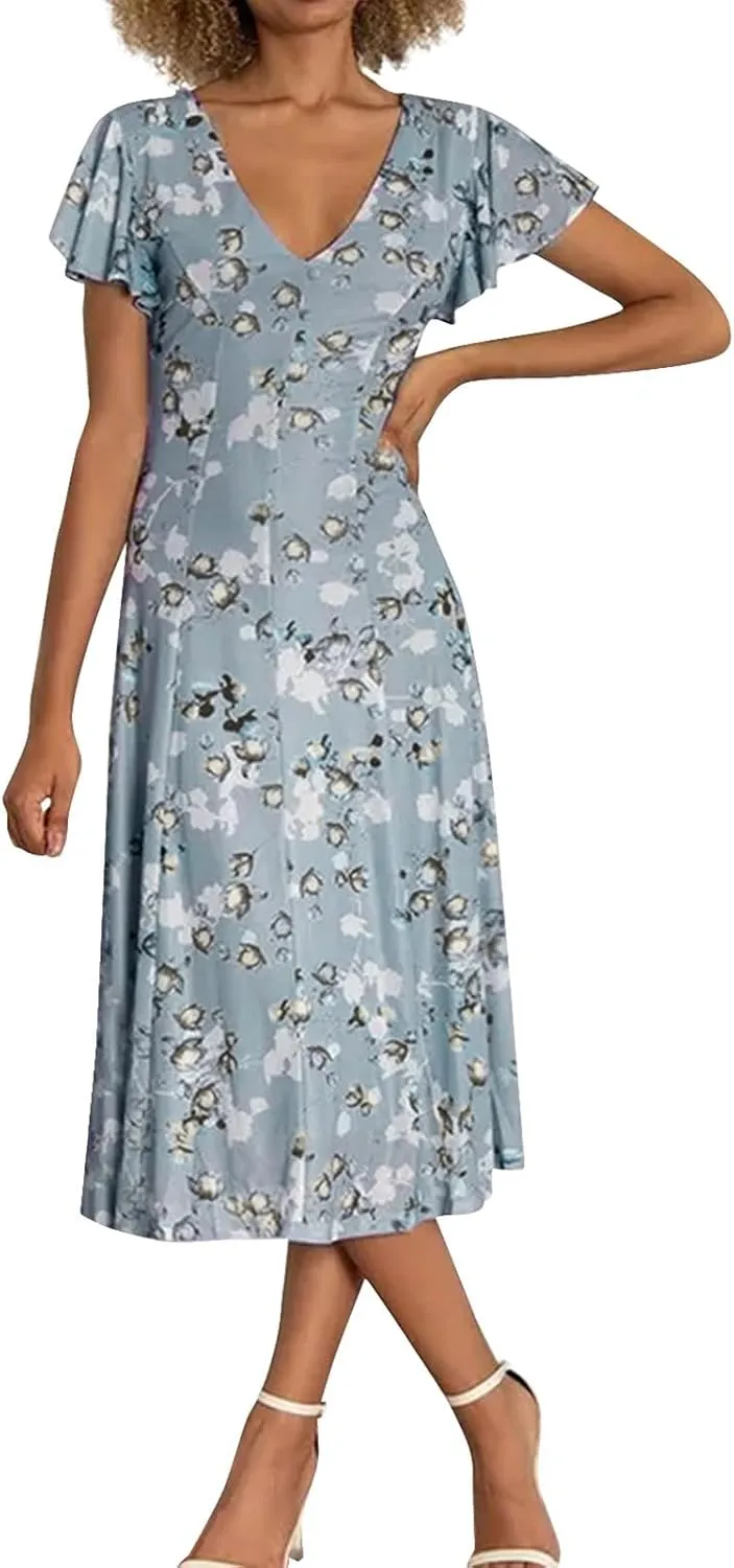 Easter Dress for Women Summer Dresses for Women 2025 Swing Chiffon Dress Fitted Spring Summer