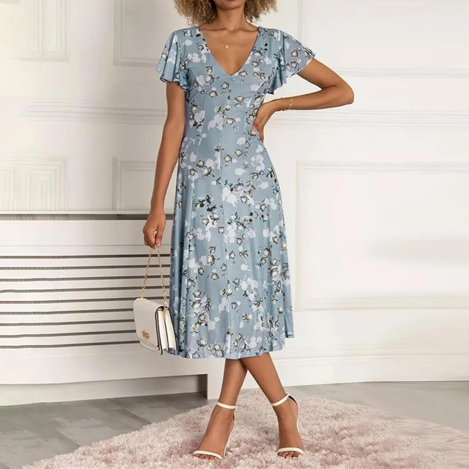 Easter Dress for Women Summer Dresses for Women 2025 Swing Chiffon Dress Fitted Spring Summer