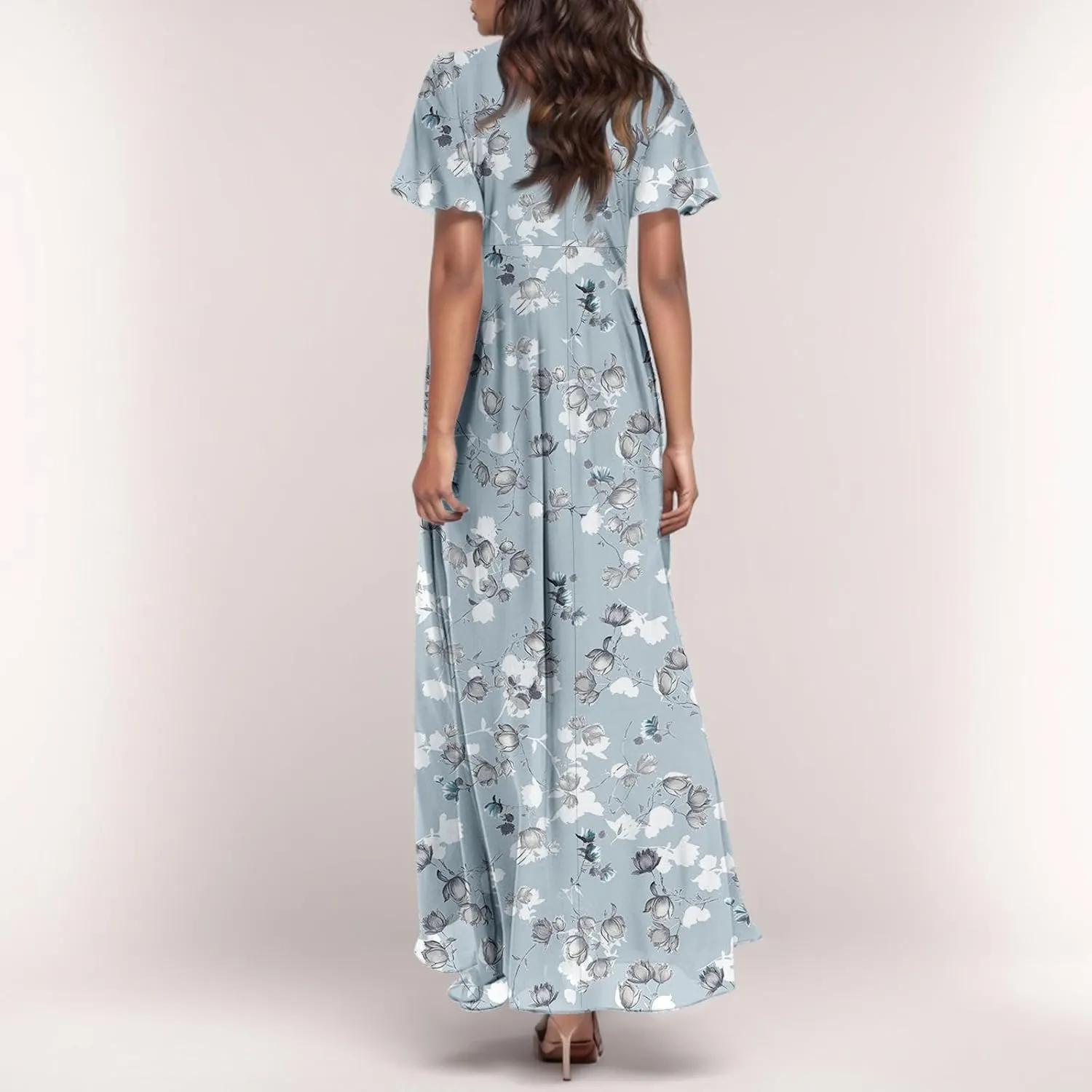 Easter Dress for Women Swing Flowy Ruffle Hem Swing Womens Dresses Chiffon Dress Summer Dresses
