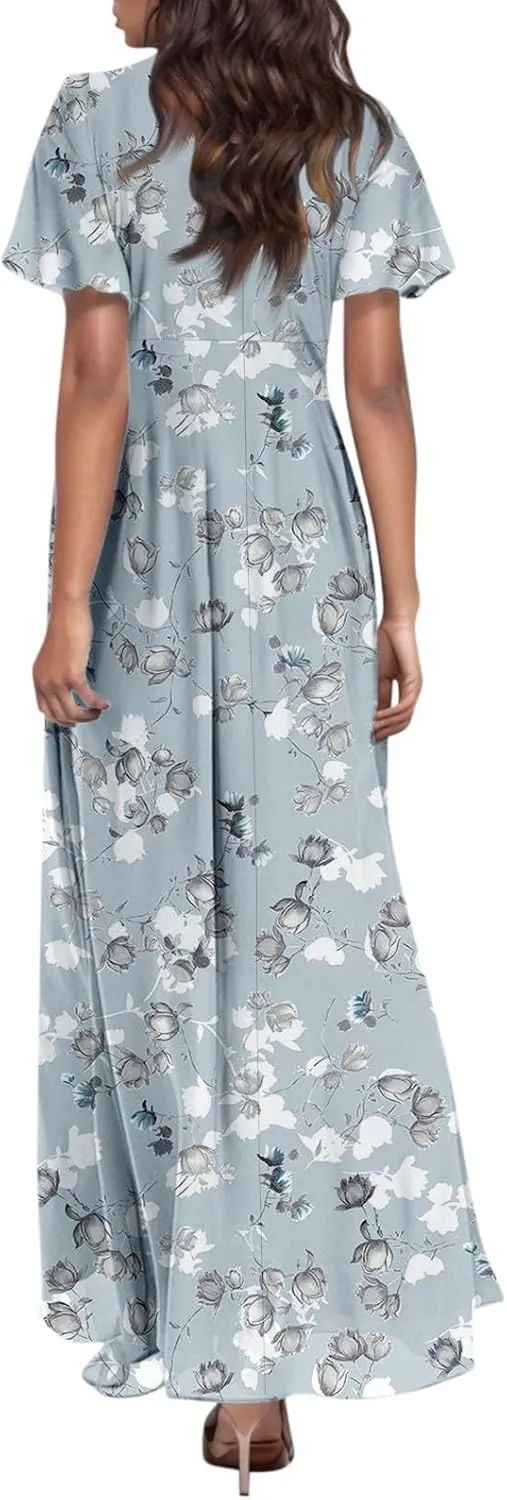 Easter Dress for Women Swing Flowy Ruffle Hem Swing Womens Dresses Chiffon Dress Summer Dresses