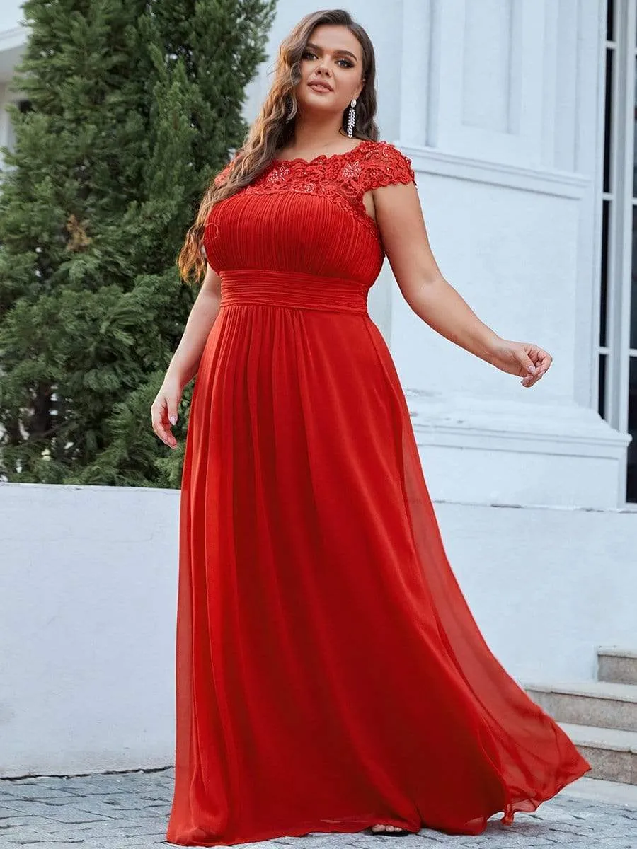 Elegant Flattering Maxi Plus Size Evening Dress