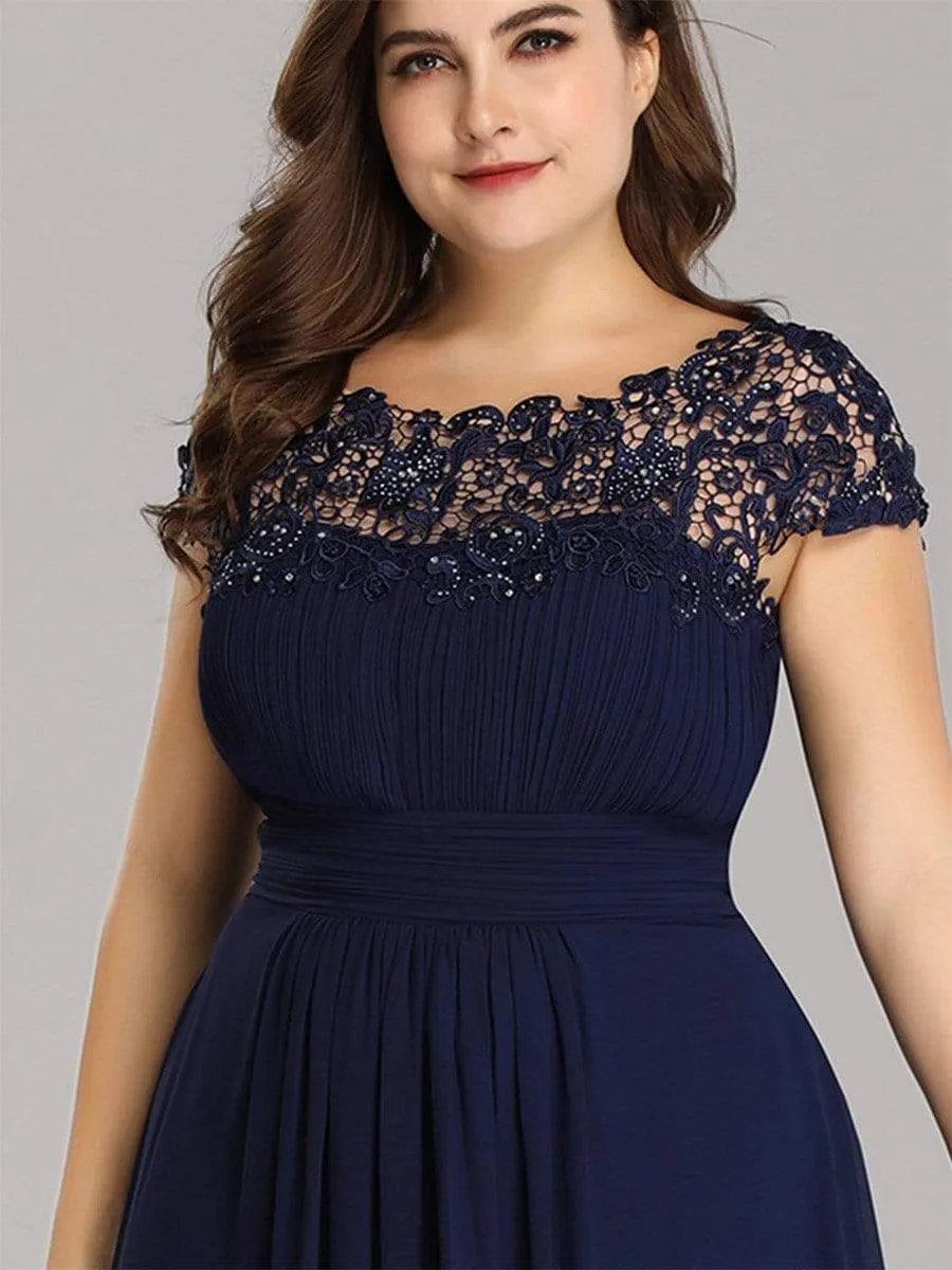 Elegant Flattering Maxi Plus Size Evening Dress