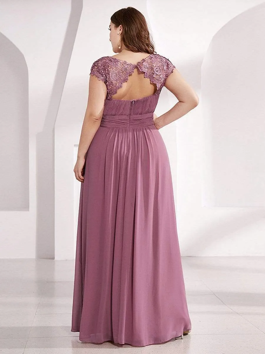 Elegant Flattering Maxi Plus Size Evening Dress