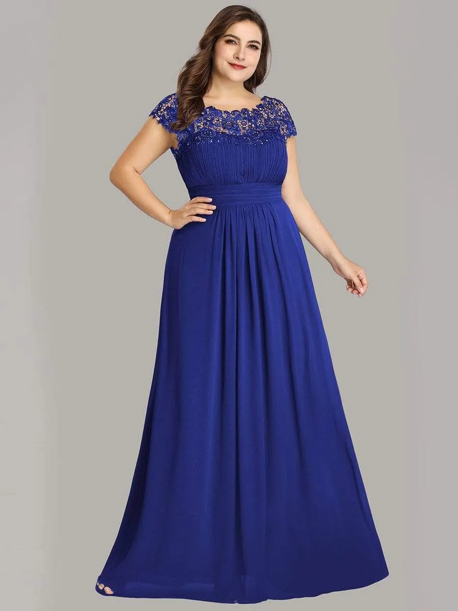 Elegant Flattering Maxi Plus Size Evening Dress