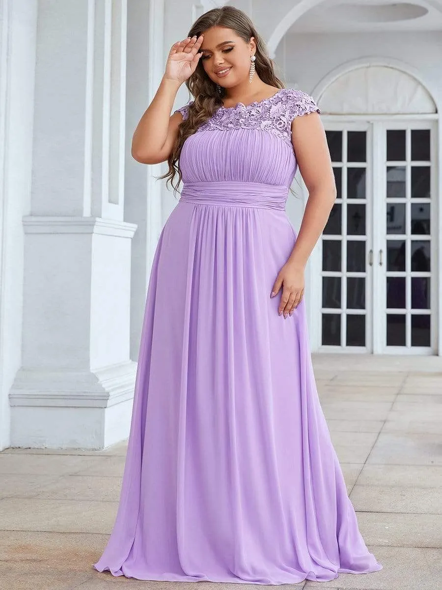 Elegant Flattering Maxi Plus Size Evening Dress