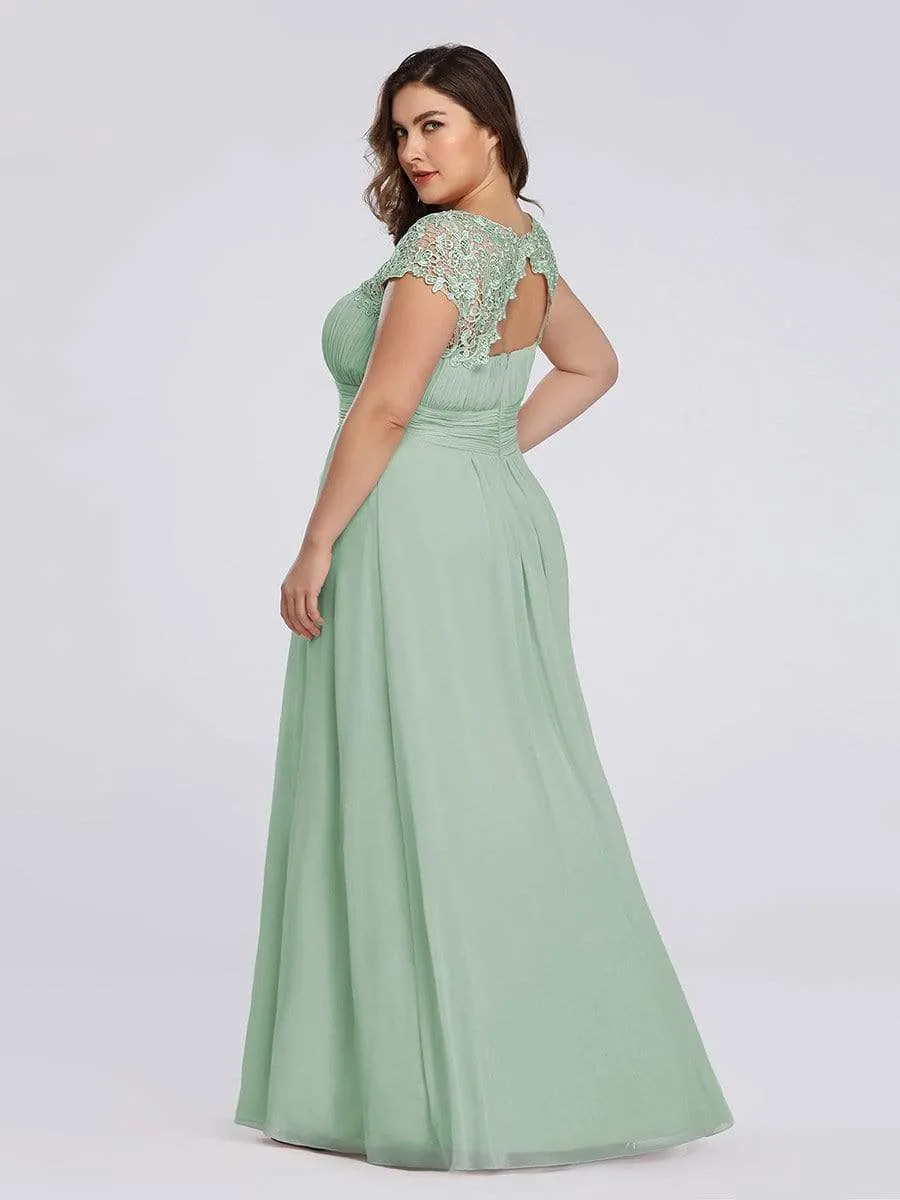 Elegant Flattering Maxi Plus Size Evening Dress