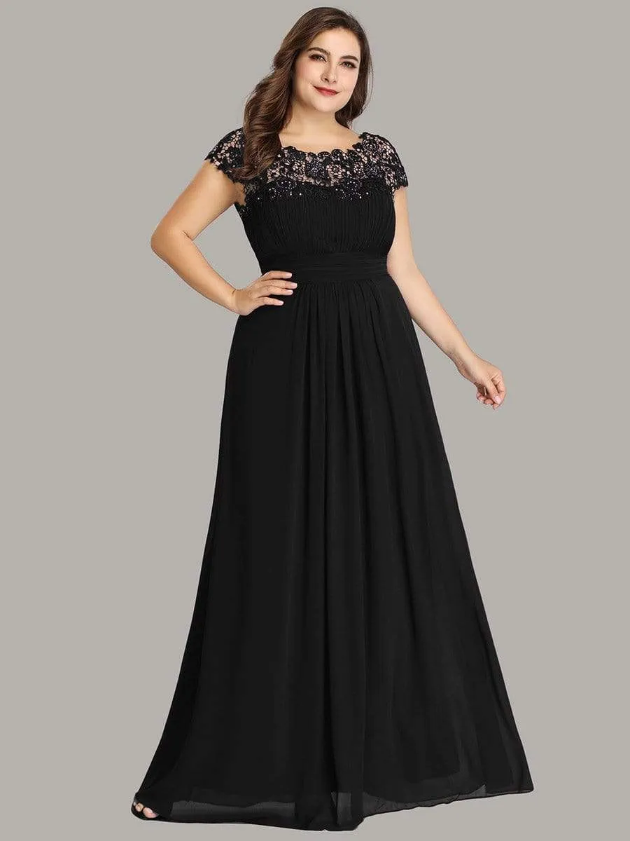 Elegant Flattering Maxi Plus Size Evening Dress