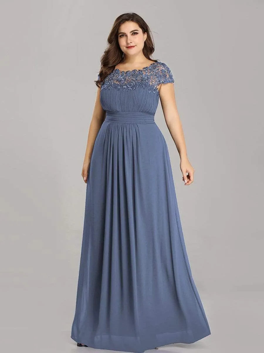 Elegant Flattering Maxi Plus Size Evening Dress