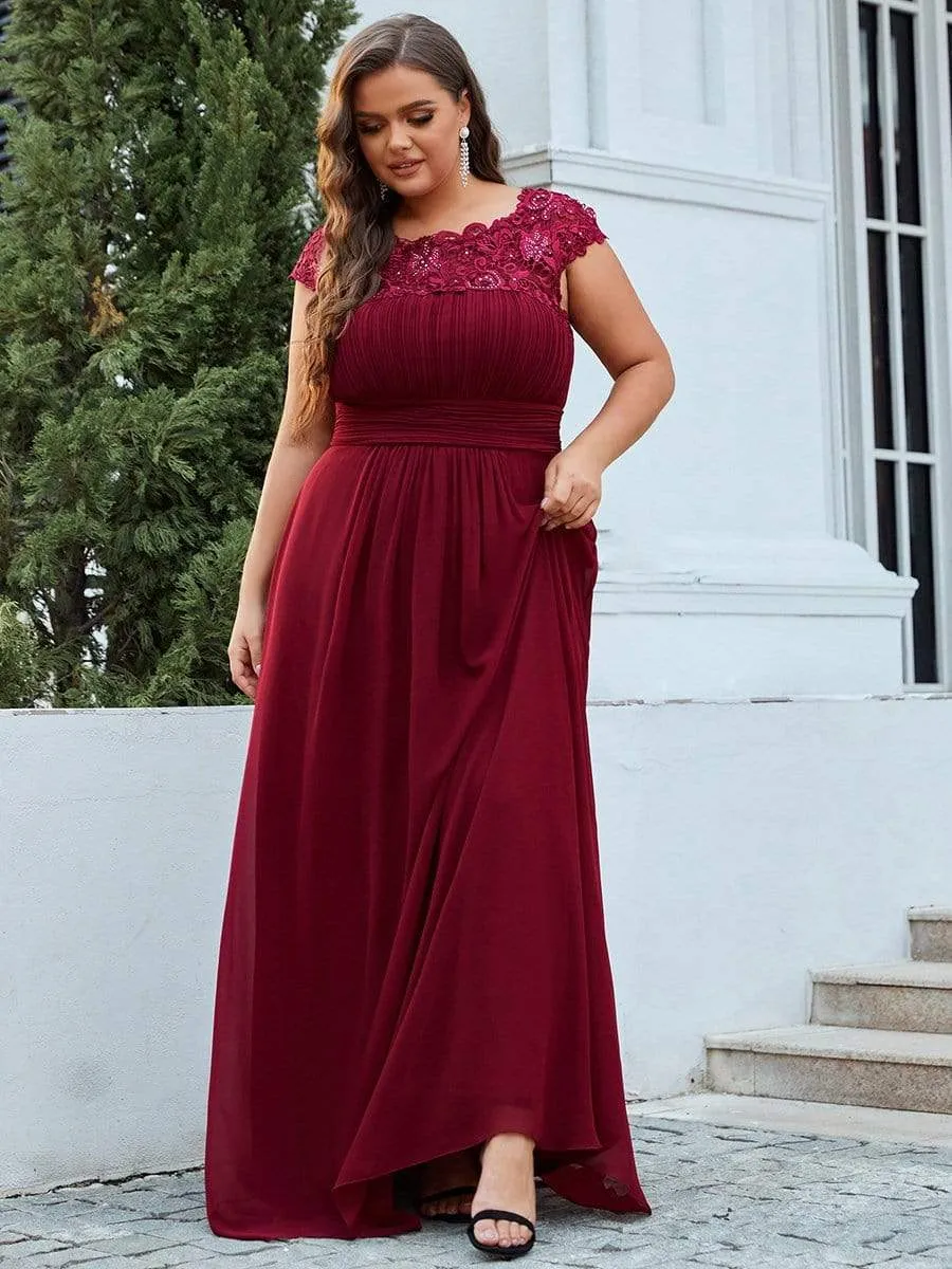 Elegant Flattering Maxi Plus Size Evening Dress