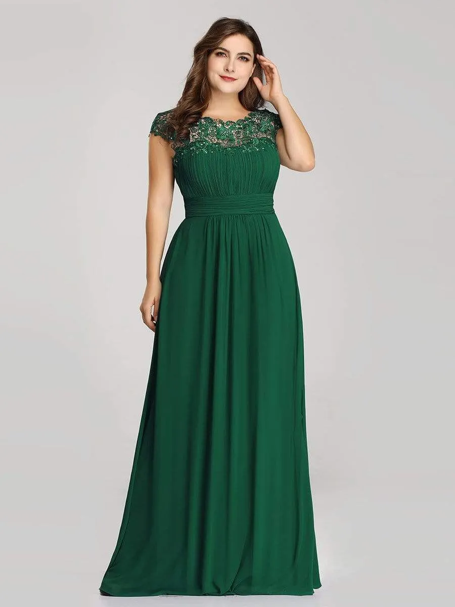 Elegant Flattering Maxi Plus Size Evening Dress