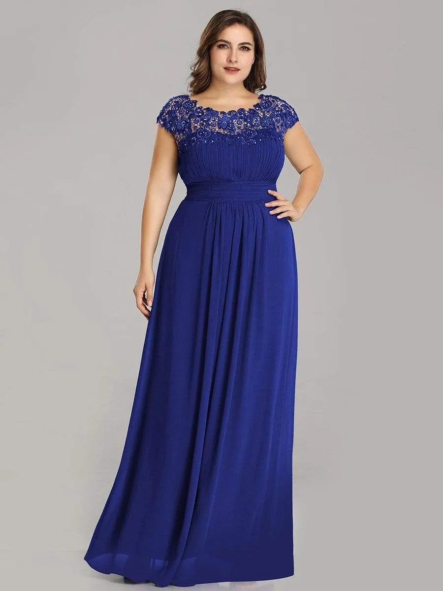 Elegant Flattering Maxi Plus Size Evening Dress