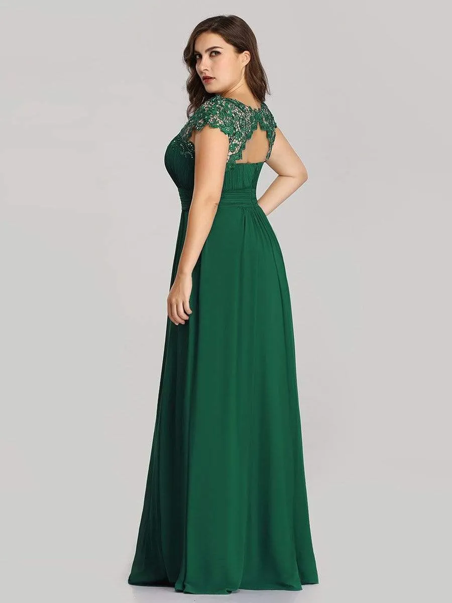 Elegant Flattering Maxi Plus Size Evening Dress