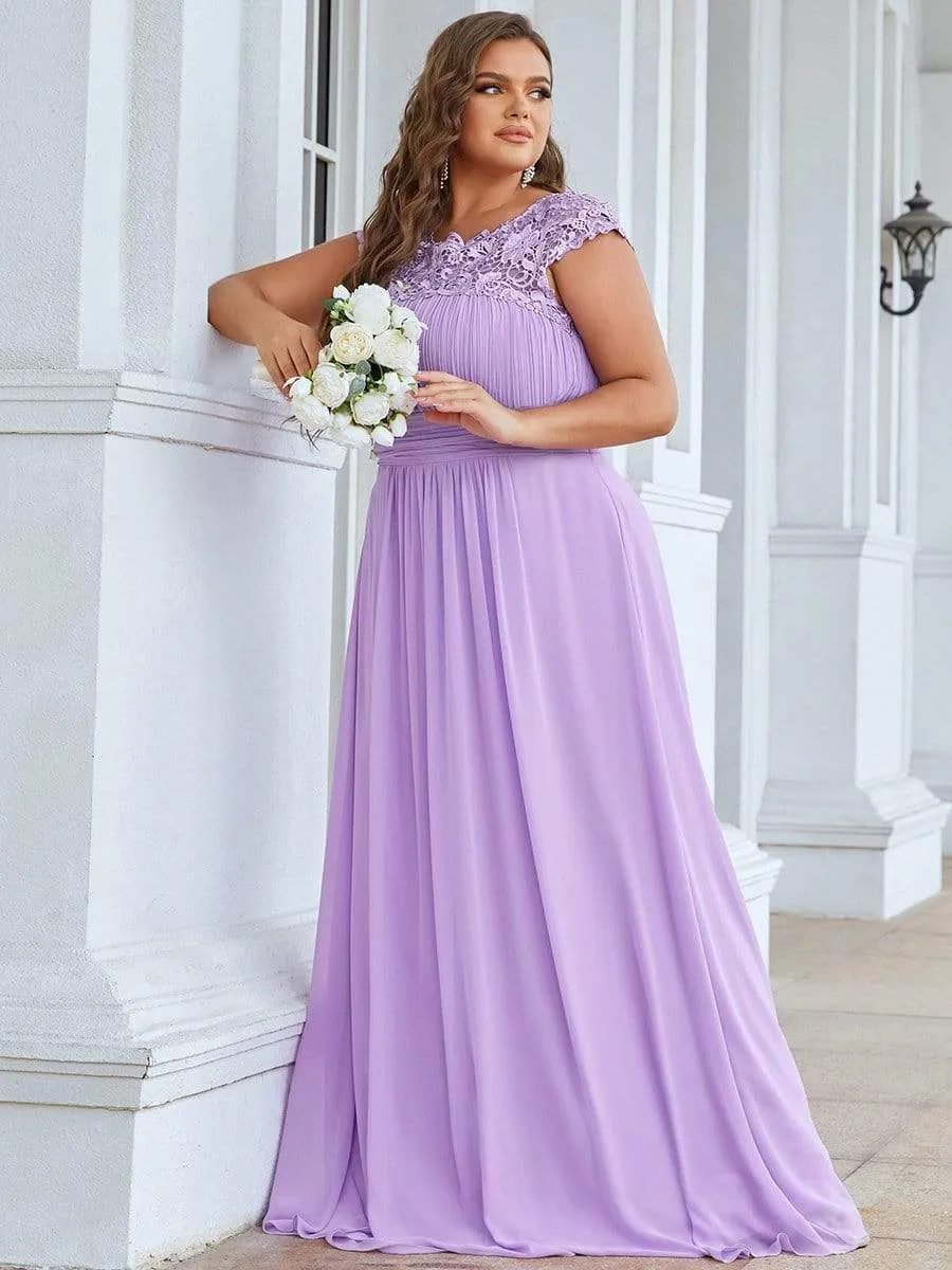 Elegant Flattering Maxi Plus Size Evening Dress