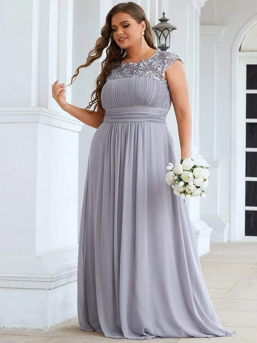 Elegant Flattering Maxi Plus Size Evening Dress