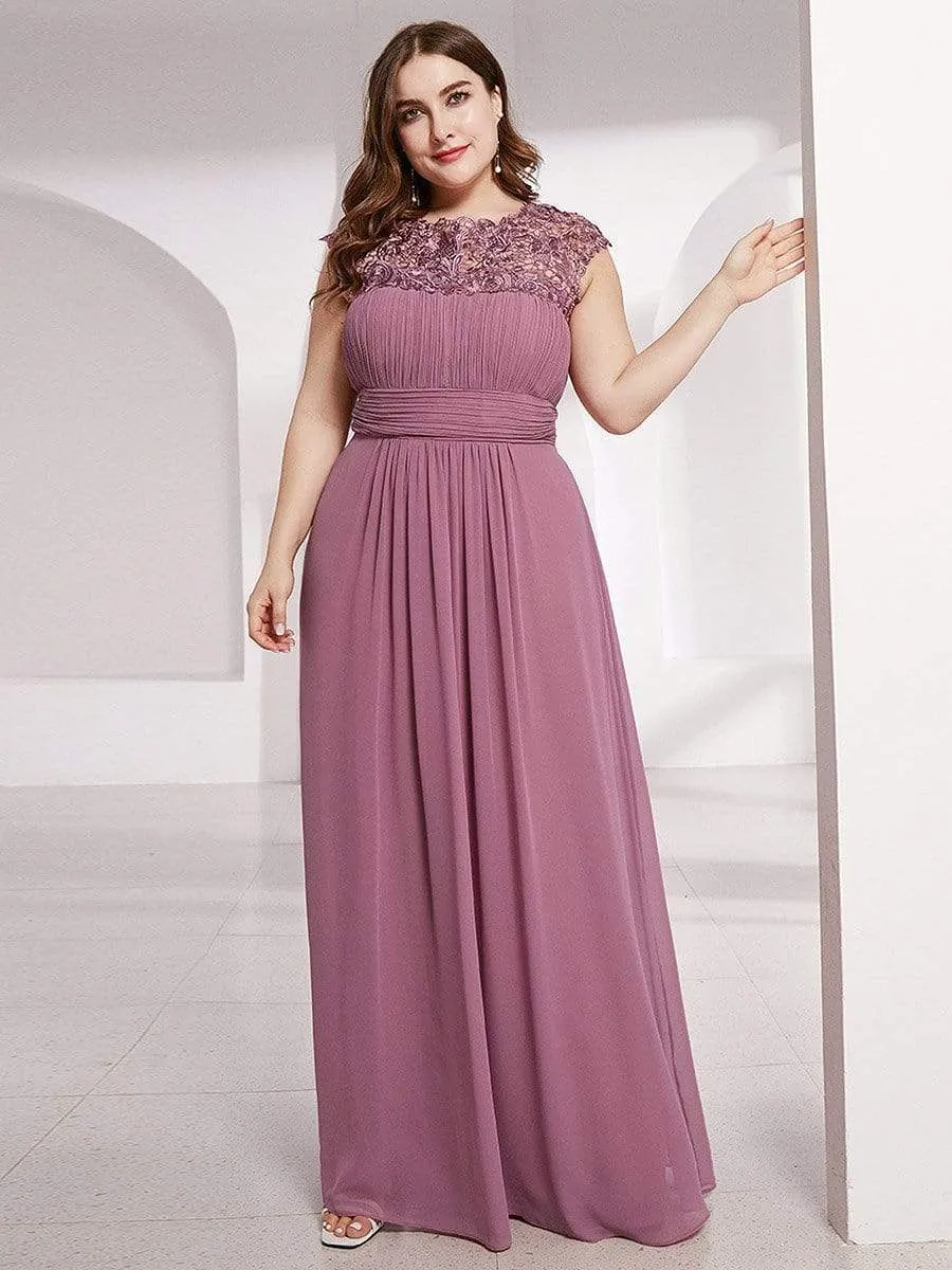 Elegant Flattering Maxi Plus Size Evening Dress