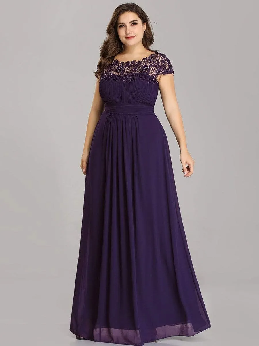 Elegant Flattering Maxi Plus Size Evening Dress