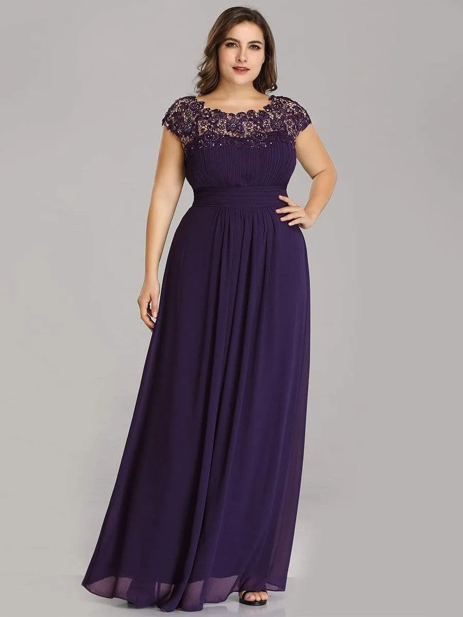 Elegant Flattering Maxi Plus Size Evening Dress