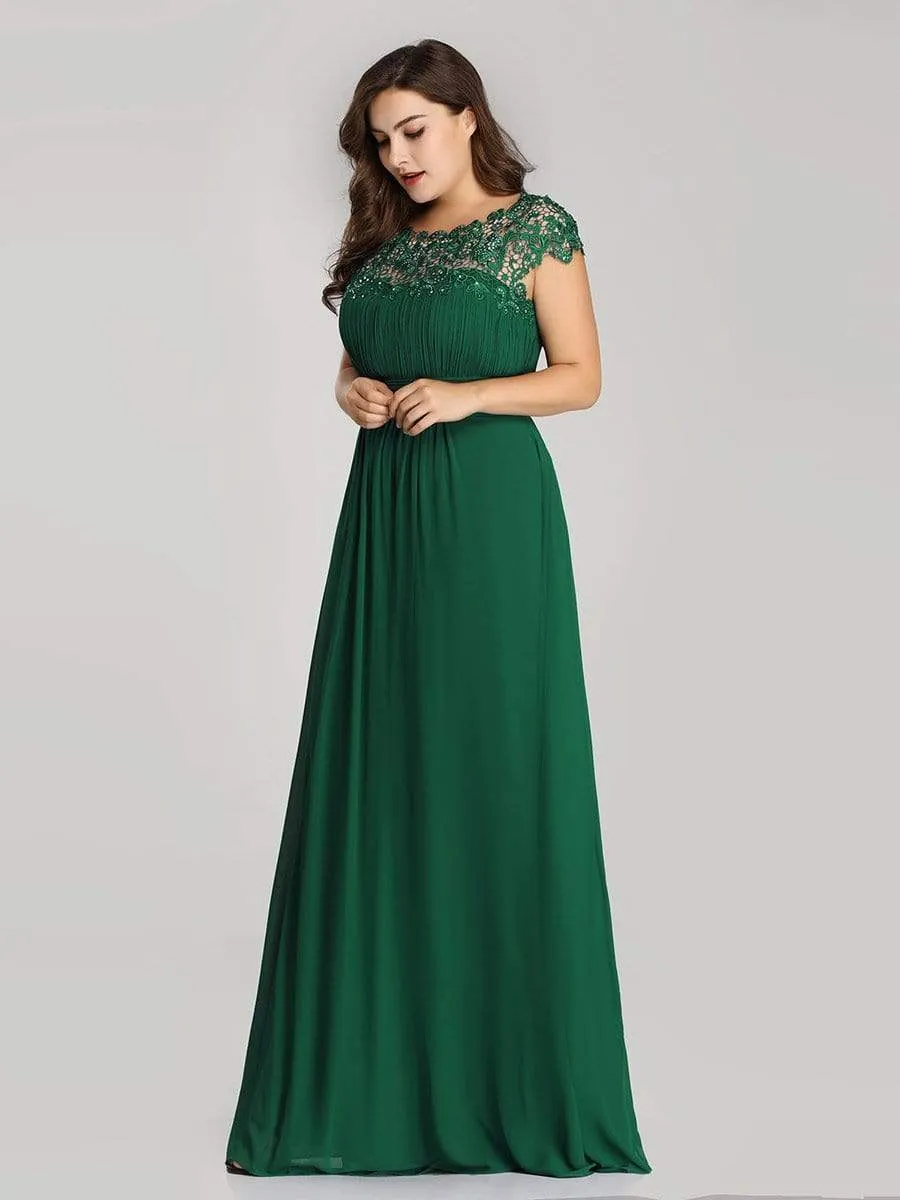 Elegant Flattering Maxi Plus Size Evening Dress
