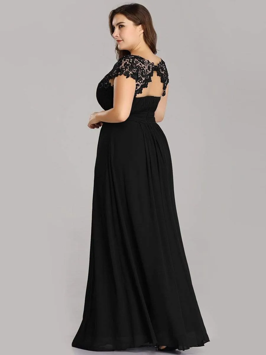 Elegant Flattering Maxi Plus Size Evening Dress