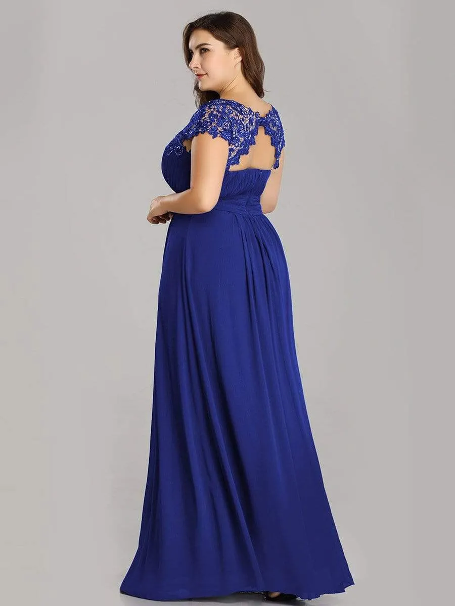 Elegant Flattering Maxi Plus Size Evening Dress