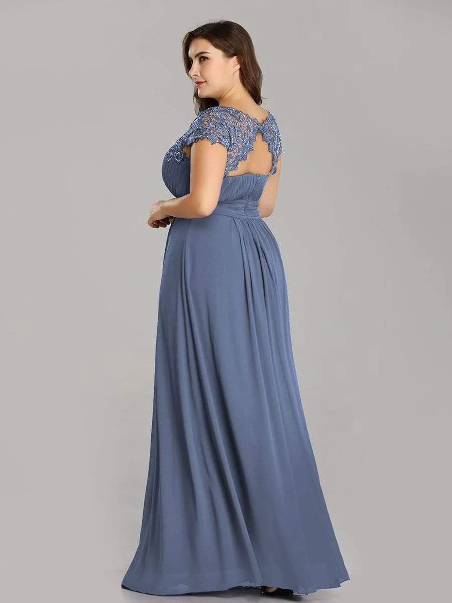 Elegant Flattering Maxi Plus Size Evening Dress
